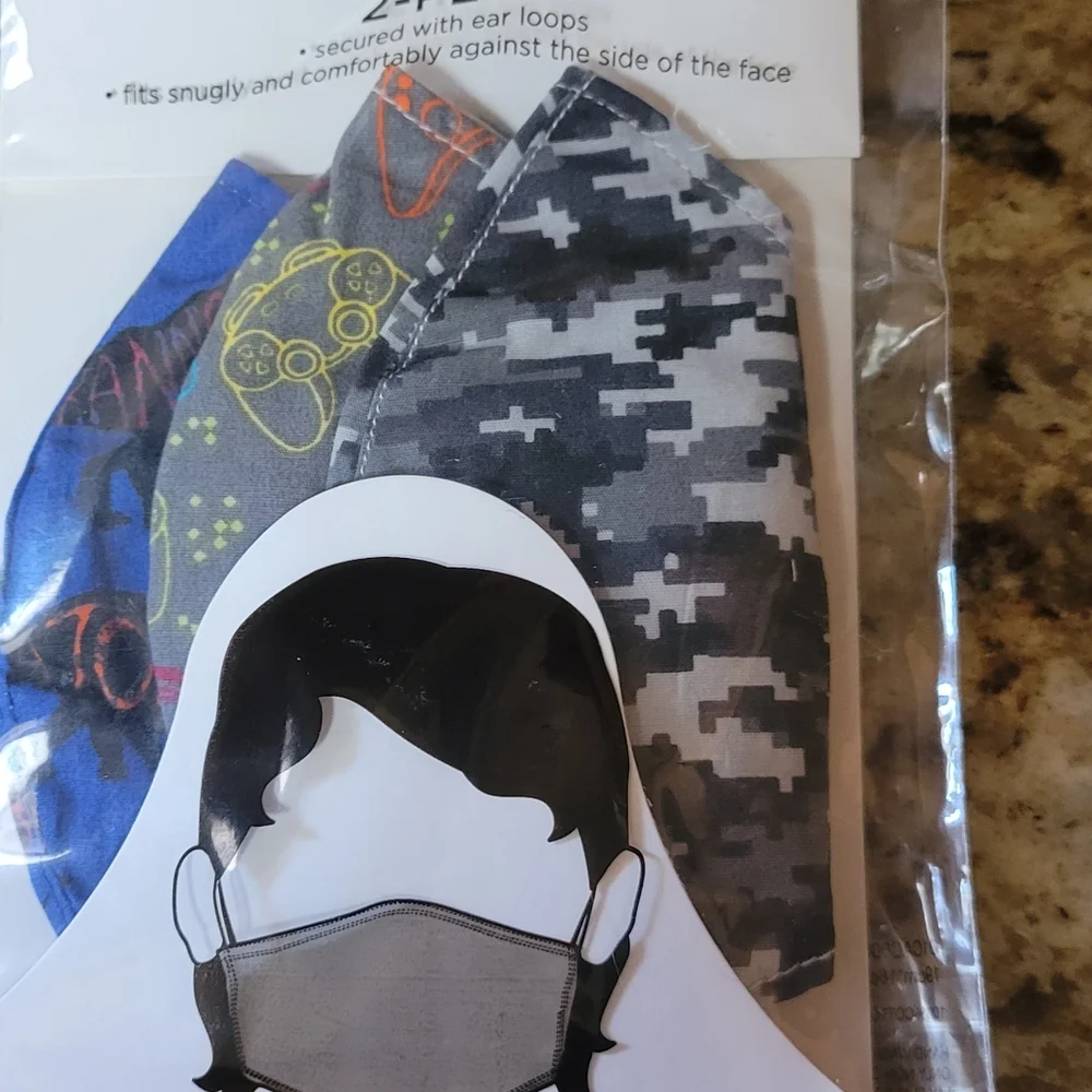 NEW WELLNESS 3PK FACE MASK FOR KIDS AGES 5-8
